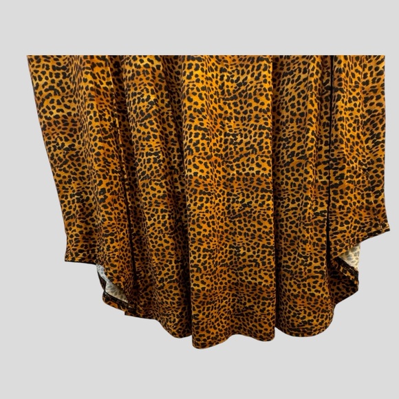 Blue Sky Women’s Dress Size XL Orange Cheetah Print 3/4 Sleeves Scoop Neck - Picture 5 of 9